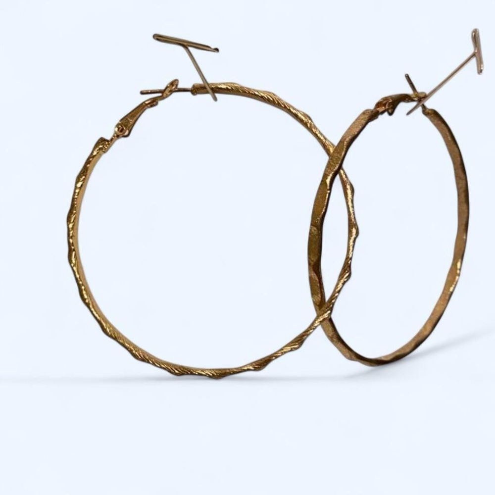 Francesca's Collections Textured Gold Hoop Earrings